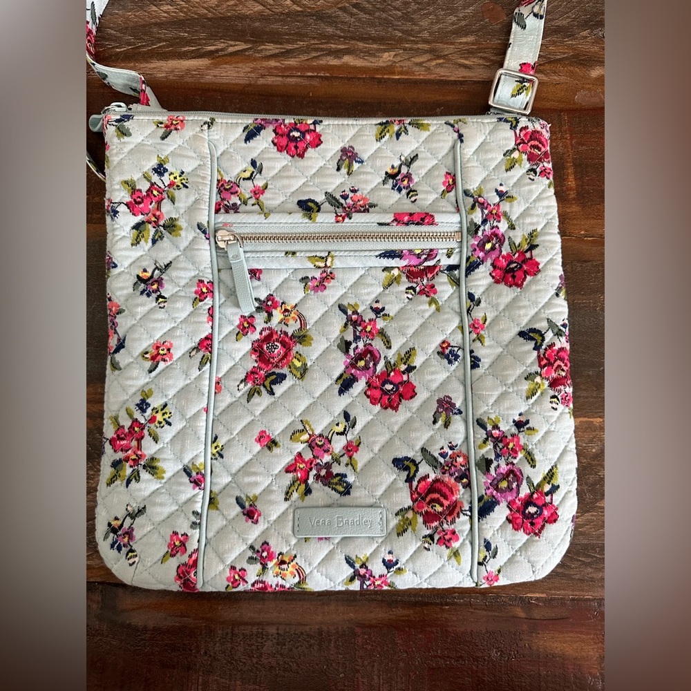 Vera Bradley Water Bouquet Triple Zip Hipster Crossbody Bag Adjustable Strap - Picture 6 of 10